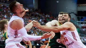 Polscy koszykarze w meczu z Litwą w Gdańsku
