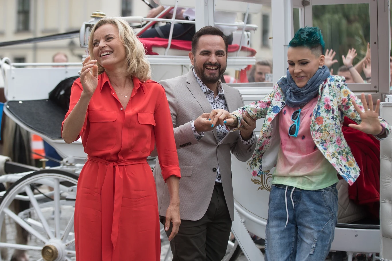 Agnieszka Chylińska, Małgorzata Foremniak i Agustin Egurrola Agnieszka Chylińska, Małgorzata Foremniak i Agustin Egurrola