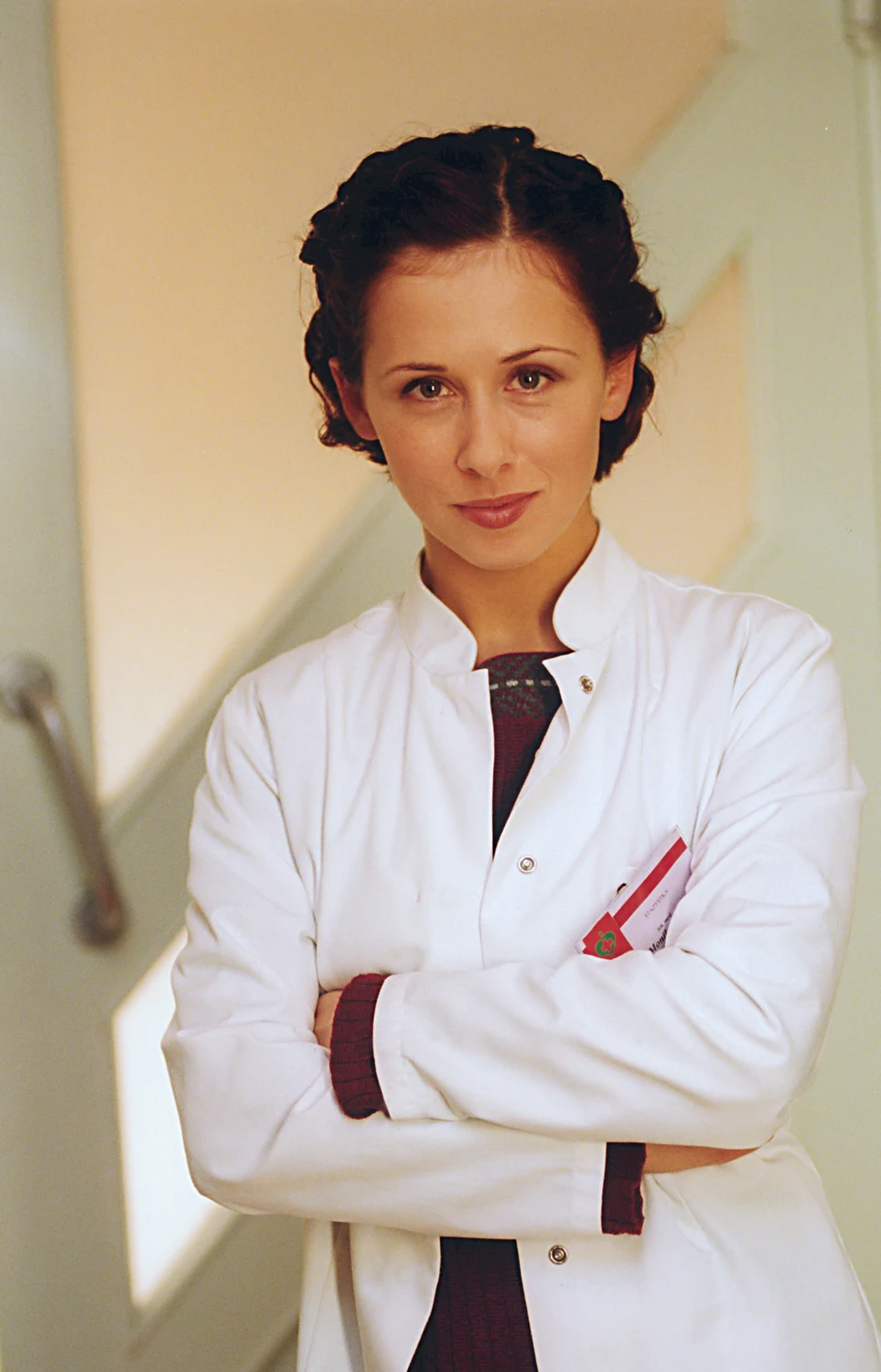 Jolanta Fraszyńska na planie serialu "Na dobre i na złe" (2010)