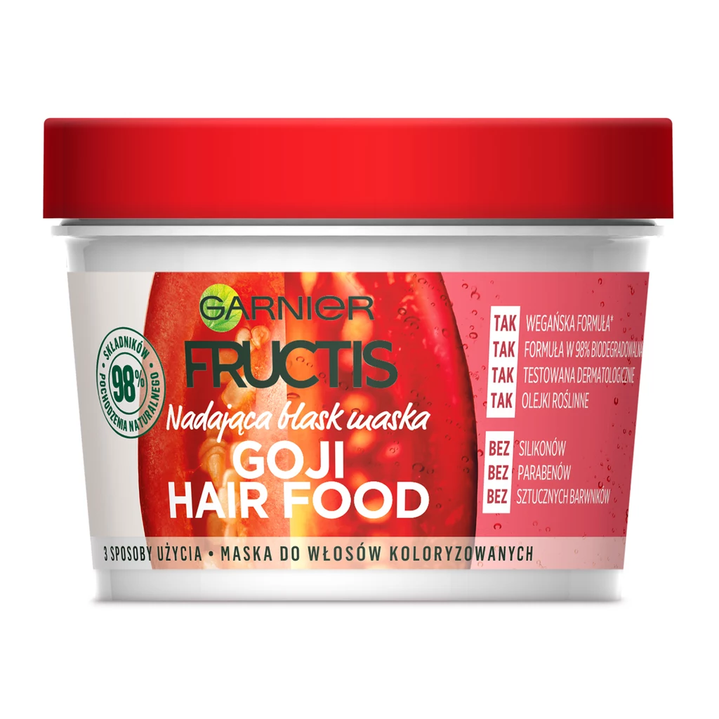 GARNIER FRUCTIS HAIR FOOD GOJI Nadająca blask maska do włosów farbowanych GARNIER FRUCTIS HAIR FOOD GOJI Nadająca blask maska do włosów farbowanych