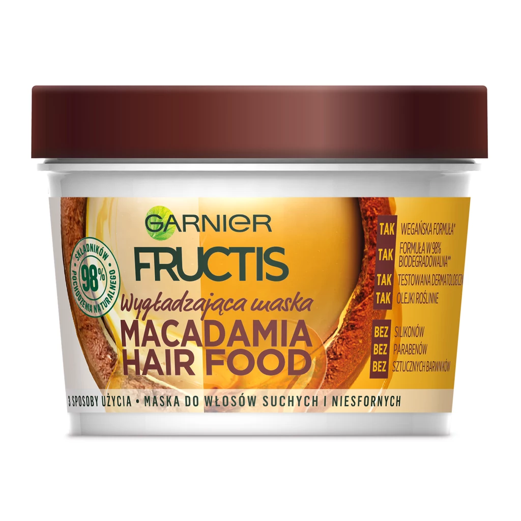 GARNIER FRUCTIS HAIR FOOD MACADAMIA Wygładzająca maska do włosów suchych i niesfornych GARNIER FRUCTIS HAIR FOOD MACADAMIA Wygładzająca maska do włosów suchych i niesfornych