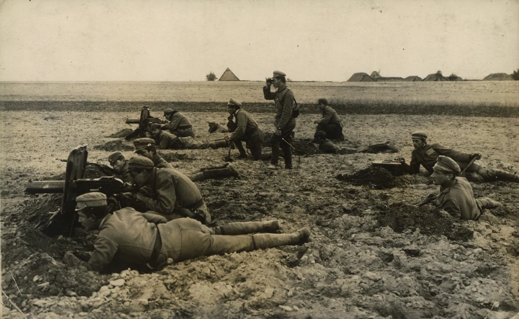 Żołnierze I Brygady Legionów Polskich podczas ćwiczeń