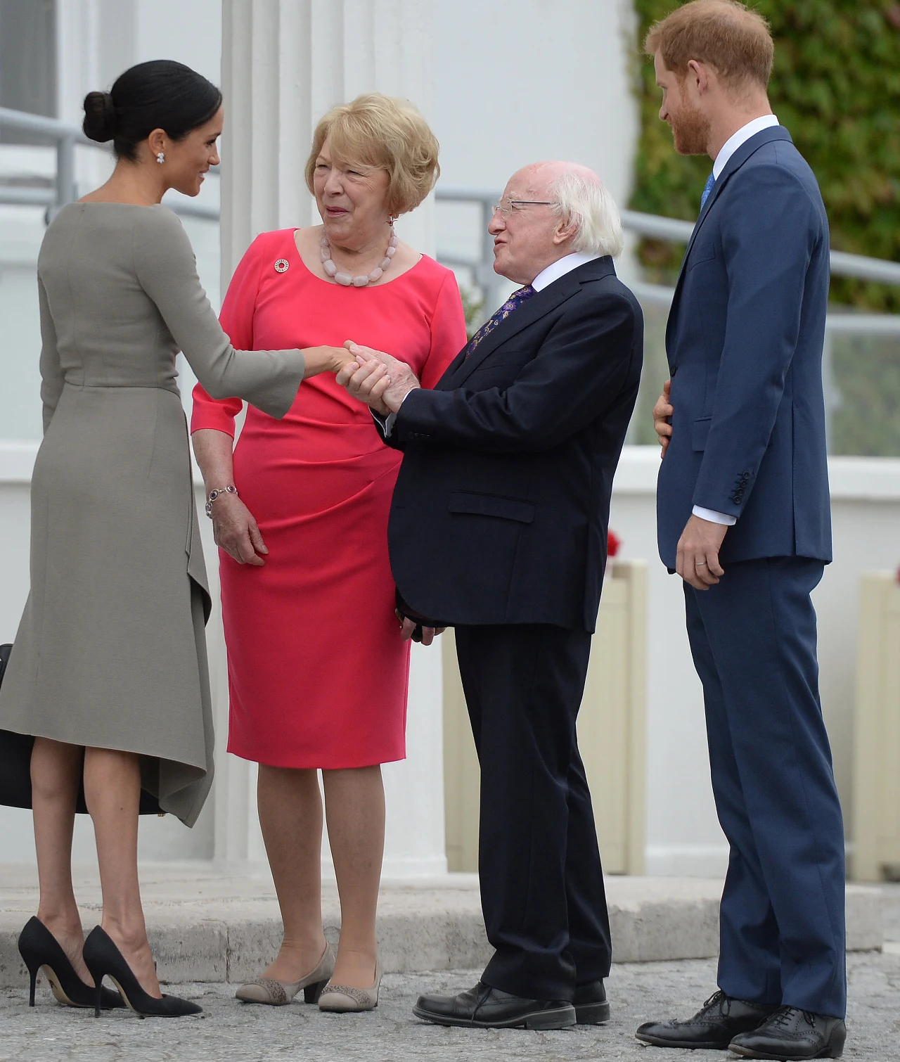 Meghan i Harry z prezydentem Irlandii i jego żoną