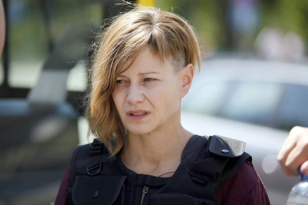 Małgorzata Kożuchowska na planie filmu "Plagi Breslau" 