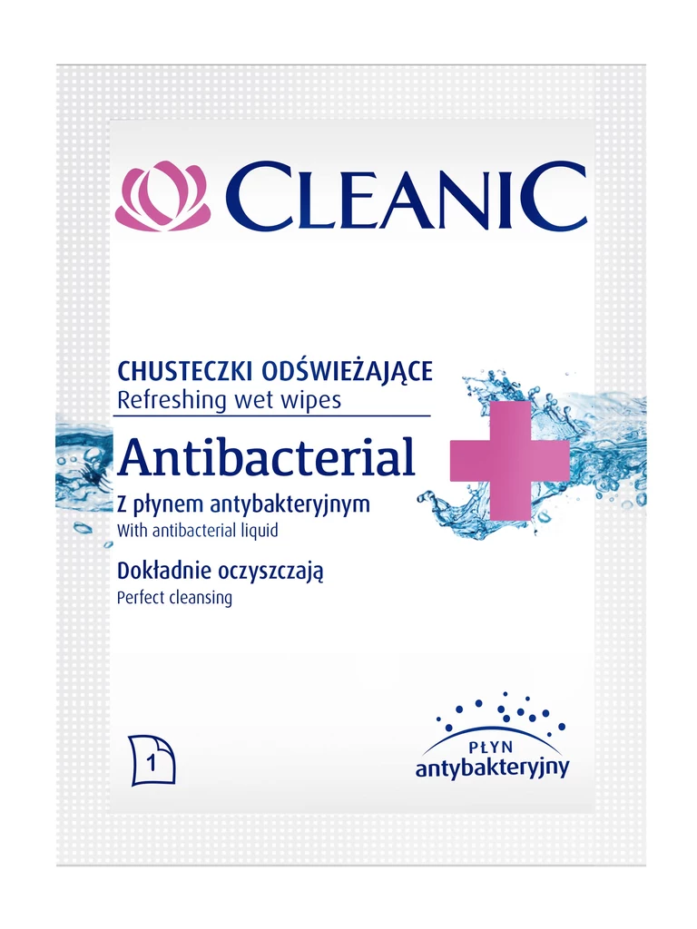 Antybakteryjne chusteczki Cleanic w wygodnej saszetce