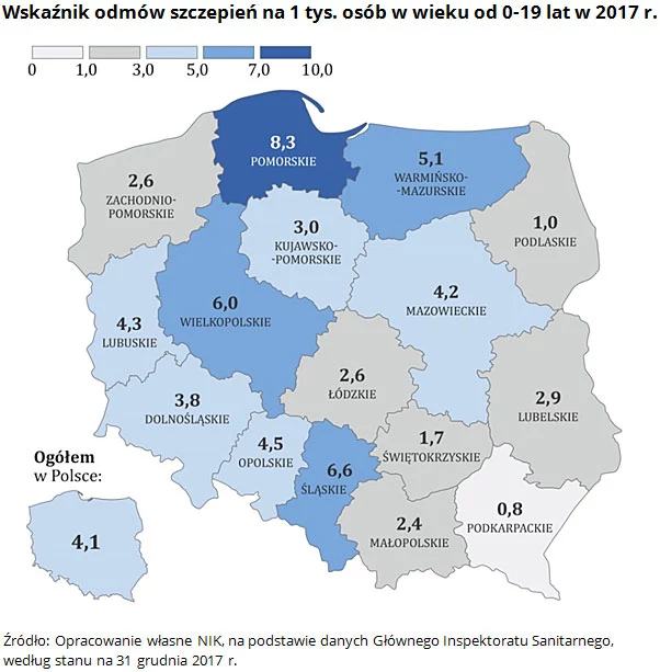 Najgorsza sytuacja jest w województwie pomorskim