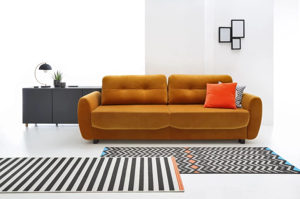 Sofa Hampton, Black Red White Sofa Hampton, Black Red White