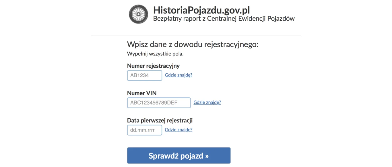 historia pojazdu historia pojazdu