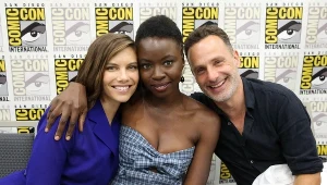 Lauren Cohan, Danai Gurira i Andrew Lincoln podczas San Diego Comic Con 2018