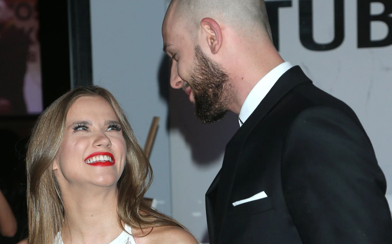 Agnieszka Kaczorowska z mężem