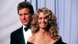 Farrah Fawcett i Ryan O'Neal  na rozdaniu Oscarów w 1989 roku
