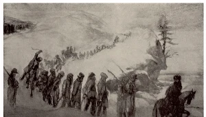 Po upadku powstania 38 tys. spiskowców wywiezionych na Syberię. Na zdjęciu obraz Aleksandra Sochaczewskiego "Pochód katorżników"