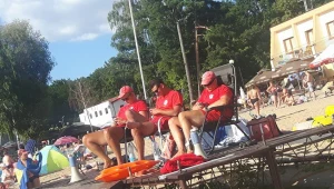 Ratownicy nad jeziorem Niedzięgiel w Skorzęcinie 