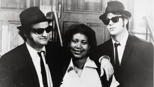 Na planie "Blues Brothers": John Belushi, Aretha Franklin i Dan Aykroyd
