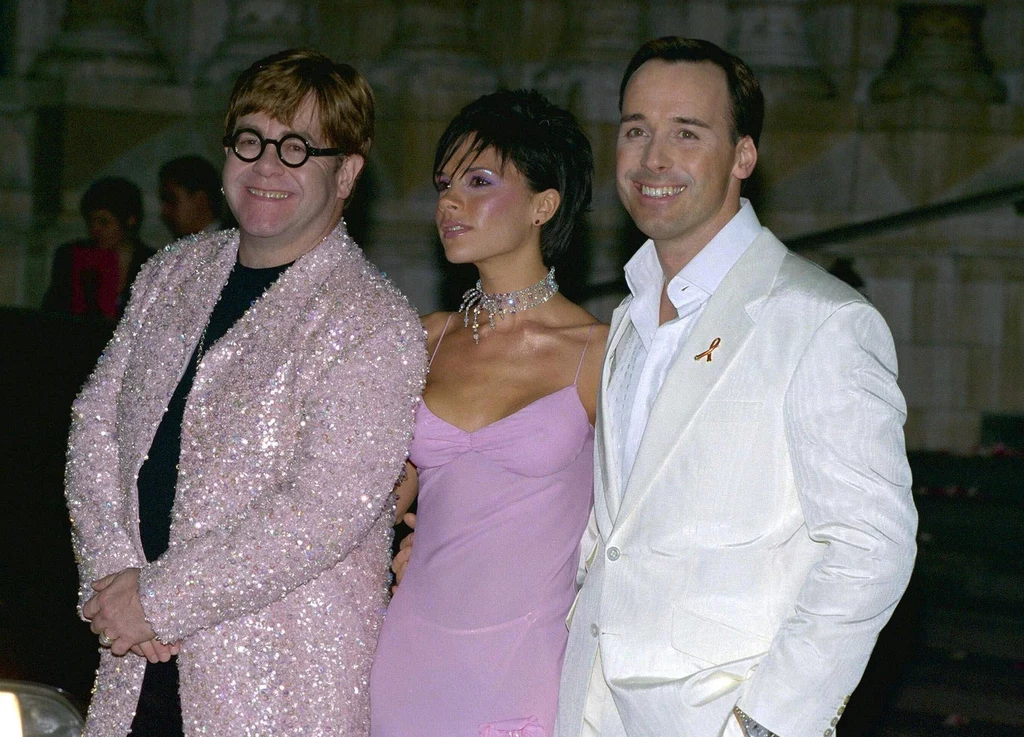 Elton John, Victoria Beckham i David Furnish