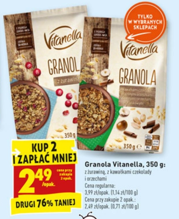 Archiwum Granola Vitanella 350 g Biedronka 30. 08. 2018 05. 09