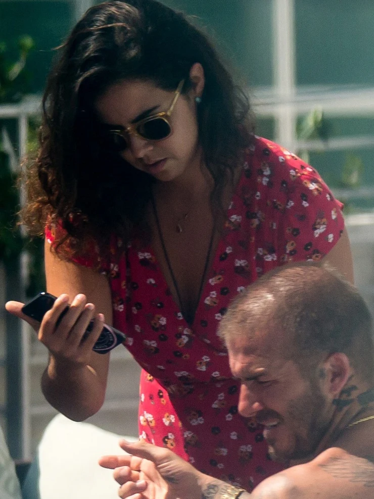 David Beckham z tajemniczą kobietą David Beckham z tajemniczą kobietą