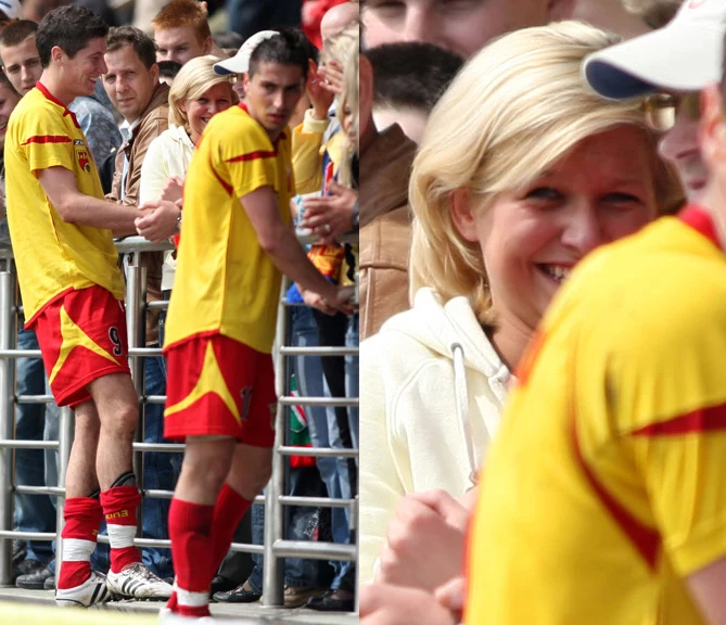 Anna Lewandowska na meczu, 2007 r.