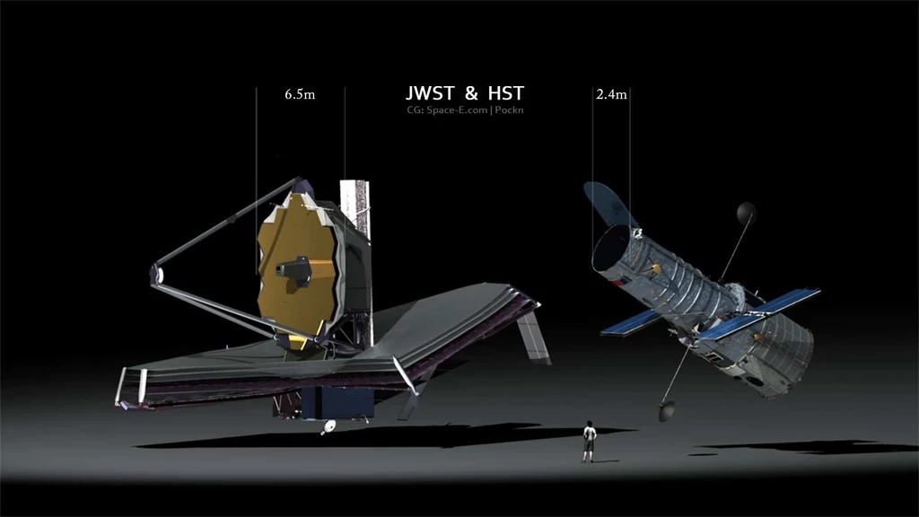 Kosmiczny Teleskop Jamesa Webba (po lewej) i "starszy model"