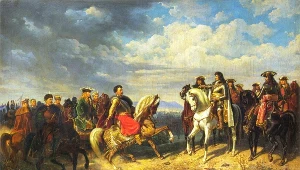 Sojusznicy czy wrogowie? Obraz Artura Grottgera "Spotkanie Jana III Sobieskiego z cesarzem Leopoldem I pod Schwechat"