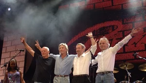 Pink Floyd po raz ostatni razem w tym składzie: od lewej David Gilmour, Roger Waters, Nick Mason i Rick Wright. Londyn, 2 lipca 2005 r.