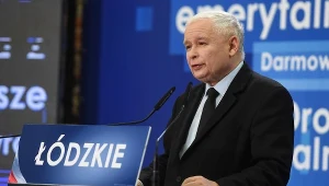 Prezes PiS Jarosław Kaczyński podczas konwencji wyborczej Prawa i Sprawiedliwości w Łodzi