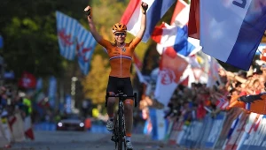 Anna Van Der Breggen of The Netherlands / Celebration / during the Women Elite Road Race a 156,2km race from Kufstein to Innsbruck 582m at the 91st UCI Road World Championships 2018