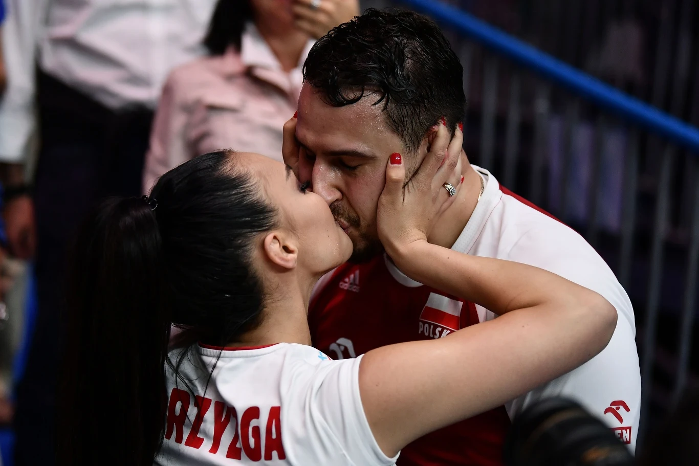 Fabian Drzyzga z żoną