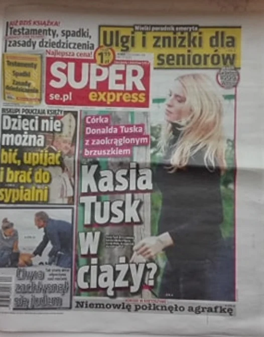 O ciąży Kasi Tusk donosi tabloid "Super Express" 