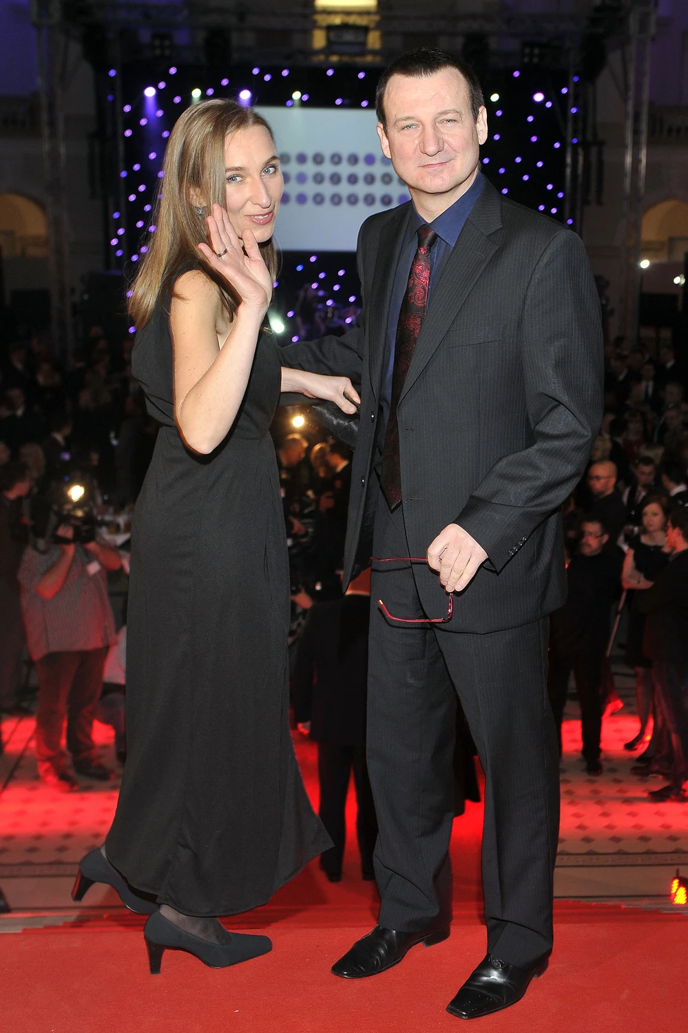 Robert Więckiewicz z żoną 