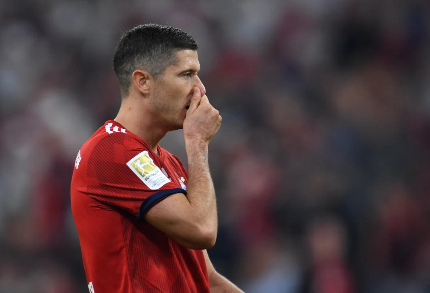 Robert Lewandowski w trykocie Bayernu Monachium