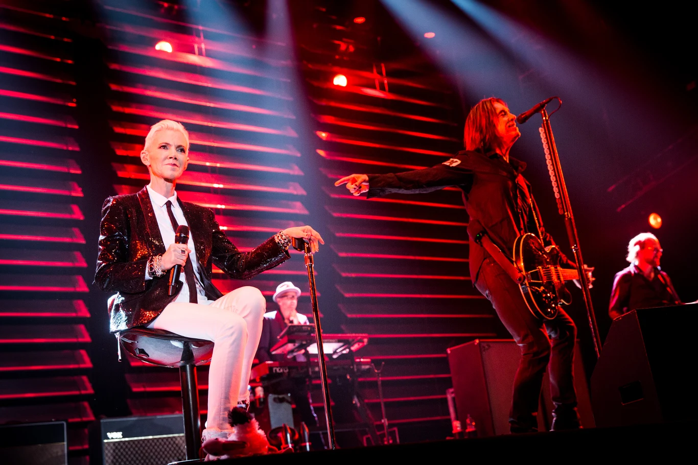 Roxette w 2015 r. w Warszawie - Marie Fredriksson i Per Gessle Roxette w 2015 r. w Warszawie - Marie Fredriksson i Per Gessle