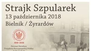 Szpularki wyszyją napis "Niepodległa" na polskiej fladze 13 października fot. Muzeum Lniarstwa w Żyrardowie