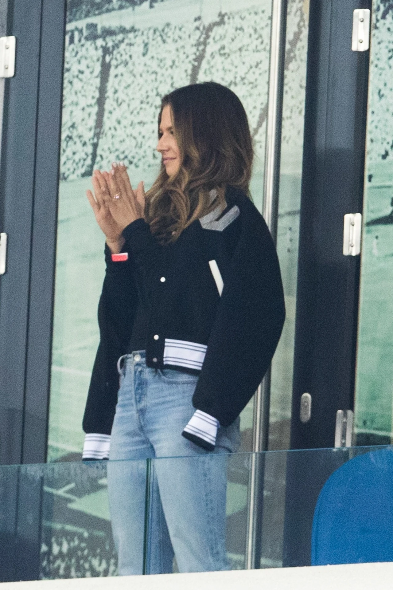 Anna Lewandowska na meczu Polska-Portugalia