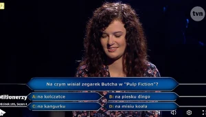 Anna odpowiada na pytanie za 75 tys. złotych, screen z programu "Milionerzy"