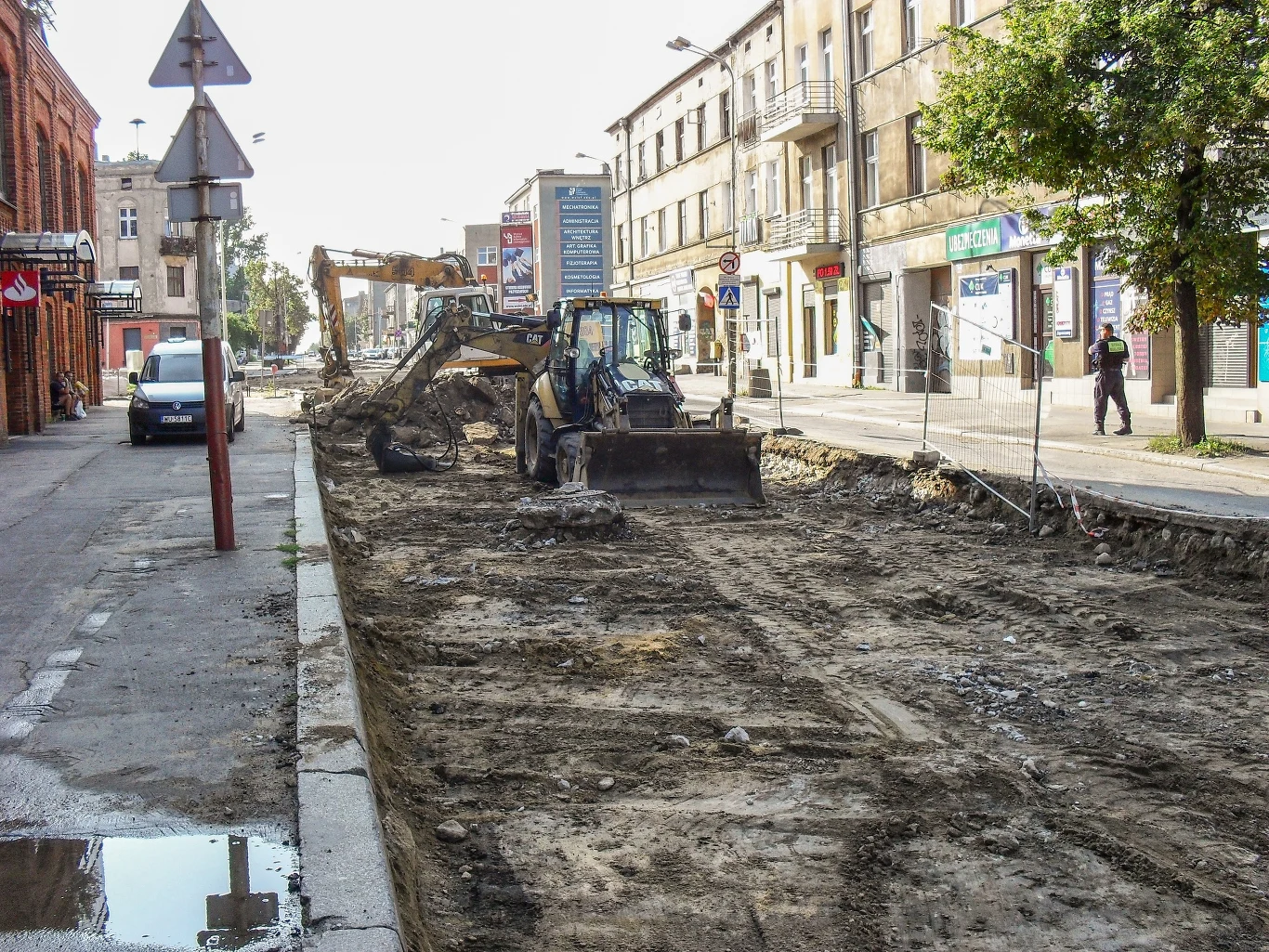 Rozkopana ulica Dąbrowskiego; Łódź Rozkopana ulica Dąbrowskiego; Łódź