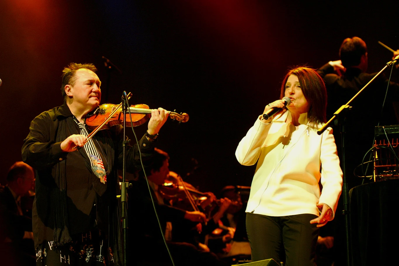 Z byłym mężem Michałem Urbaniakiem - 2001 r.