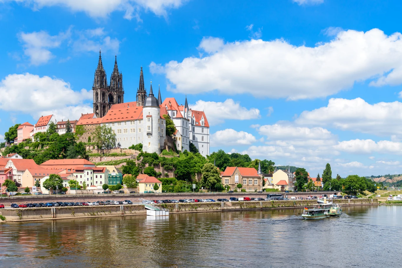 Widok na zamek i katedrę w Miśni