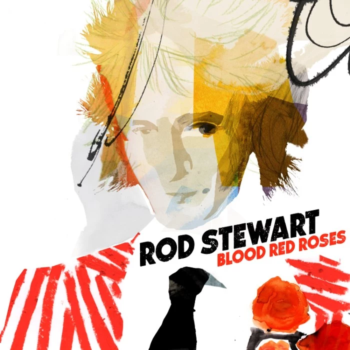 Rod Stewart na okładce płyty "Blood Red Roses"