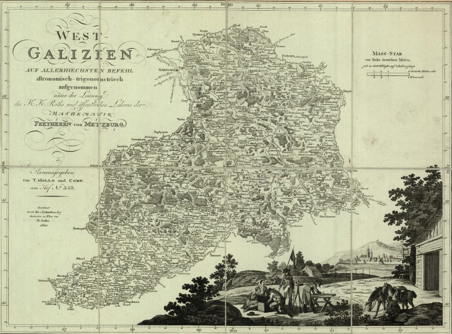 Mapa Galicji z XIX wieku