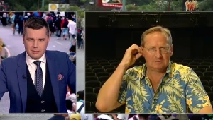 Michał Rachoń i Wojciech Cejrowski w programie "Minęła 20" w TVP Info (25 października 2018)