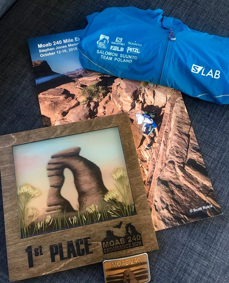 Trofeum za zwycięstwo w Moab 240 Endurance Run/Źródło: Facebook, archiwum prywatne biegacza