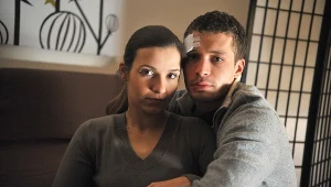 Joanna Koroniewska i Andrzej Młynarczyk na planie serialu "M jak miłość" 