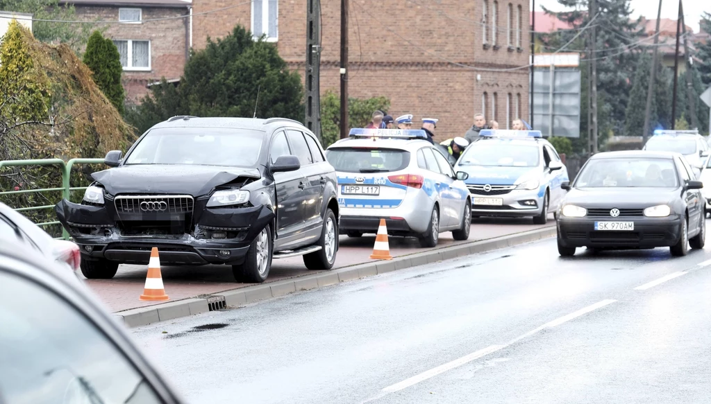 Miejsce kolizji kolumny rządowej, do której doszło w Imielinie