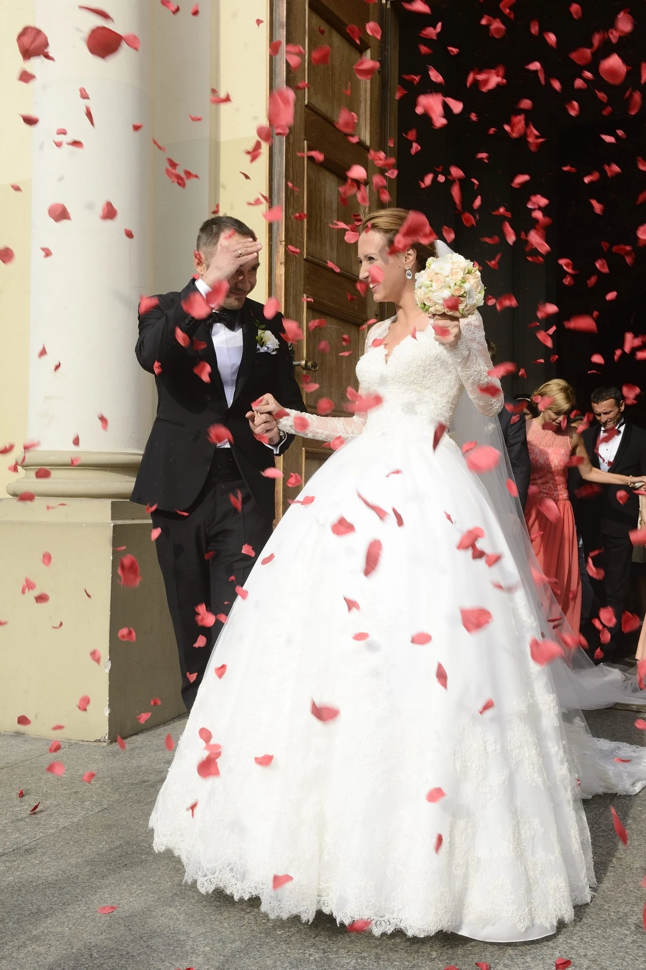 Anna Gzyra z mężem w dniu ślubu Anna Gzyra z mężem w dniu ślubu