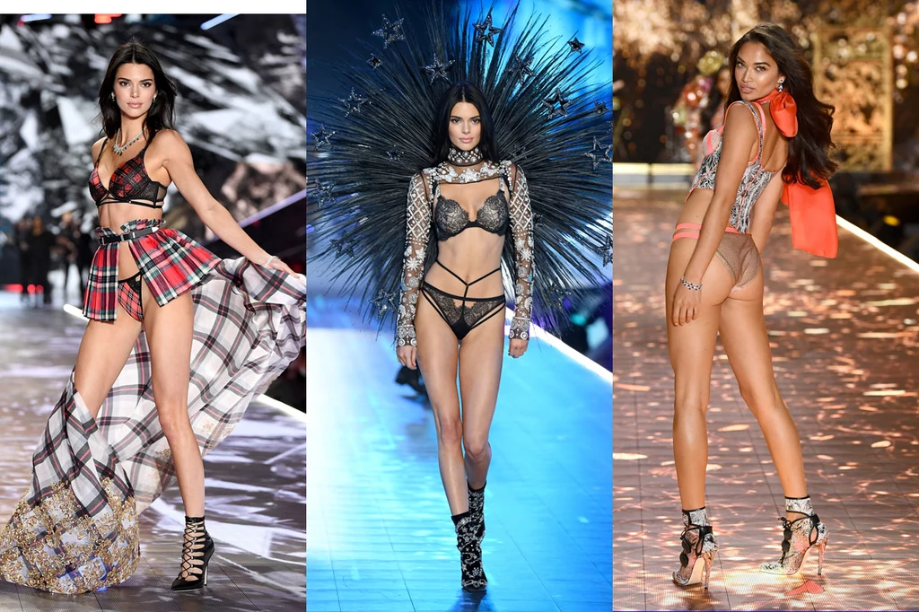 Kendal Jenner i Shanina Shaik podczas pokazu Victoria's Secret 2018 w Londynie