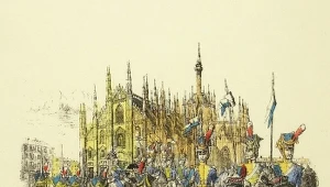 Legiony Polskie we Włoszech (Mediolan) 1797-1800; fotolitografia kolorowana; rys. Karol Wawrosz, ryt. R.M. Zadrazil, Krakow ok. 18911