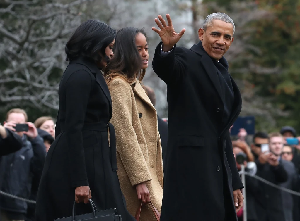 Michelle Obama z mężem i córką Michelle Obama z mężem i córką