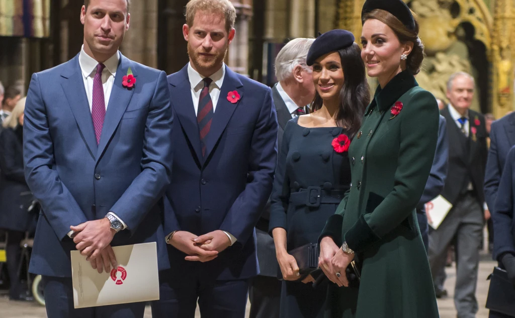 Książę William, książę Harry, księżna Meghan i księżna Kate