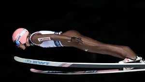 Dawid Kubacki podczas kwalifikacji do konkursu indywidualnego zawodów Pucharu Świata w skokach narciarskich w Wiśle